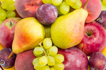 Background of a pile of the different fruits