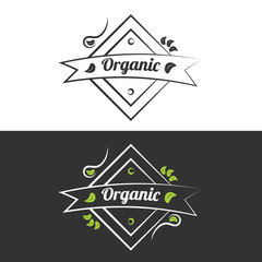 Organic food banner or sign