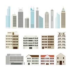 Buildings and Skyscrapers Object Set, Cityscape, Residential, Condominium, Apartment, Office