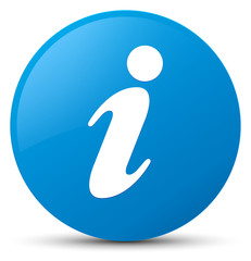 Info icon cyan blue round button - obrazy, fototapety, plakaty