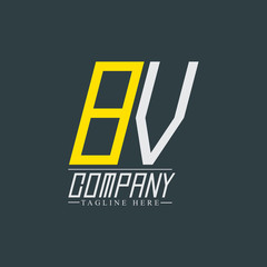 Fototapeta premium Initial Letter BV 8V Rounded Design Logo