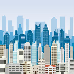 Fototapeta premium Buildings and Skyscrapers Background, Cityscape, City, Urban and Residential