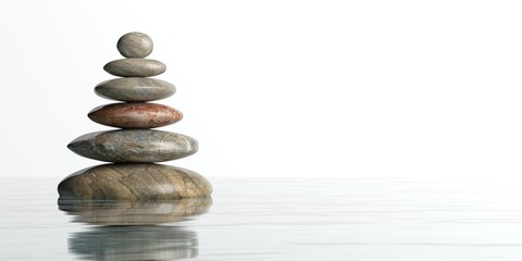 Obraz na płótnie Canvas Zen stones on white background. 3d illustration