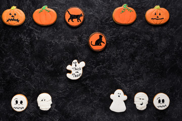 composition of halloween cookies