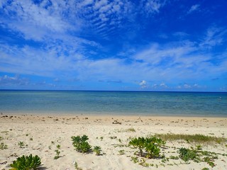人気の宮古島、8月の天然ビーチでの撮影