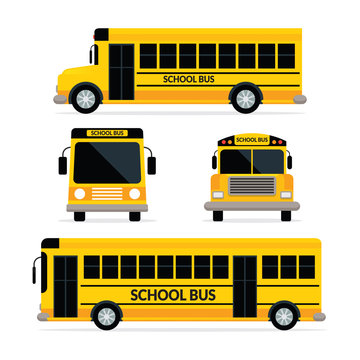 School Bus Front and Side View, Yellow colour with two type 
