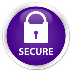 Secure (padlock icon) premium purple round button