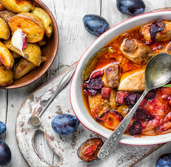 meat in plum sauce