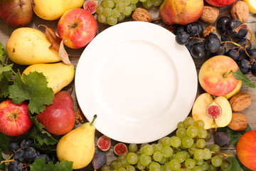 plate with fruits concept