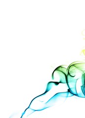 Abstract color smoke on white background, smoke background,blue and orange ink background, blue and orange fire