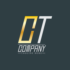 Initial Letter CT Rounded Design Logo