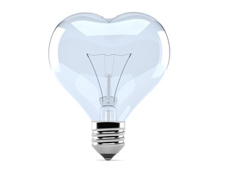 Light bulb in heart symbol