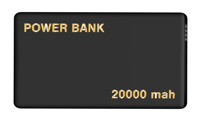 real black power bank on isolated background