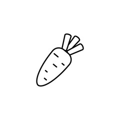 Carrot thin line icon. Isolated vegetables linear style for menu, label, logo. Simple vegetarian food sign.