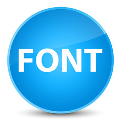 Font elegant cyan blue round button
