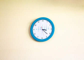 Clock hanging on the wall