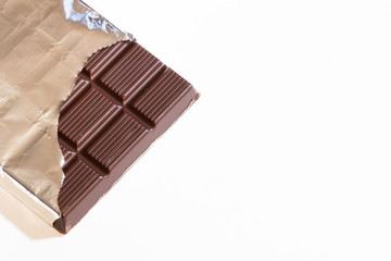 Chocolate bar isolated on white background