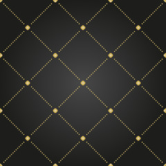 Geometric dotted vector black and golden pattern. Seamless abstract modern texture for wallpapers and backgrounds