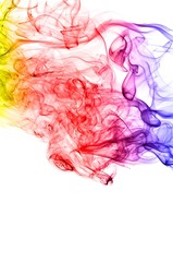 Abstract colorful smoke on white background, smoke background,colorful ink background,yellow,blue,red