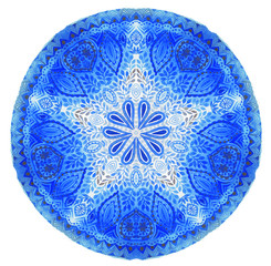 Watercolor mandala. Decor for your design, lace ornament. 