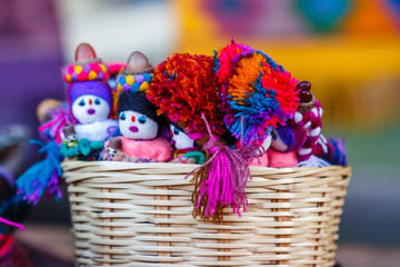Handcrafts at the San Juan Chamula market, Chiapas, Mexico.