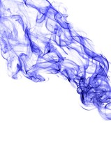 Abstract blue smoke on white background, blue background,blue ink background,beautiful color smoke