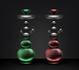 Red and green hookahs