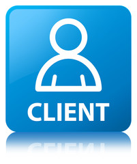 Fototapeta premium Client (member icon) cyan blue square button