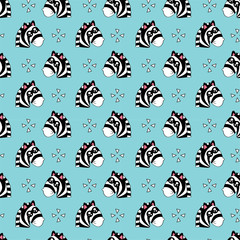 Cute kids pattern for girls and boys. Colorful zebra, stars on the abstract background create a fun cartoon drawing. The background is made in pastel colors. Urban backdrop for textile and fabric.