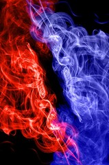 red fire and blue fire background,Red and blue fire on balck background