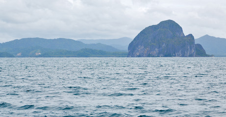  a view from  boat  and the pacific ocean