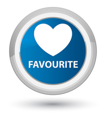 Favourite (heart icon) prime blue round button