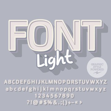 Trendy vector alphabet set. Font with text Font Light. Contains graphic style.