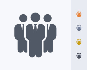 Businessmen Group - Carbon Icons. A professional, pixel-aligned icon designed on a 32x32 pixel grid and redesigned on a 16x16 pixel grid for very small sizes.