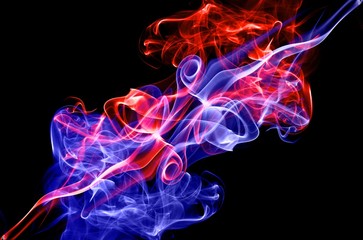 red fire and blue fire background,Red and blue fire on balck background