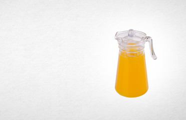 Orange juice or Orange juice in jug on background.