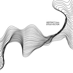 Vector illustration of abstract dynamic lines with noise on white background