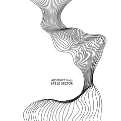 Vector illustration of abstract dynamic lines with noise on white background 
