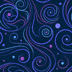 Abstract twirls vector seamless pattern.