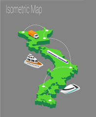 Map Japan isometric concept.