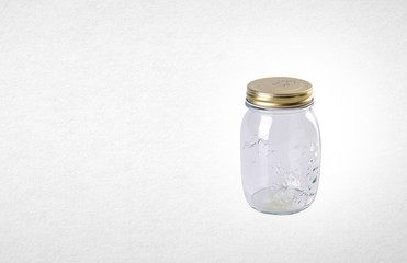 jar or crystal jar on the background.