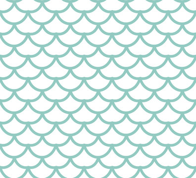 Fish scales seamless pattern. Fish skin endless background, mermaid tail repeating texture. Vector illustration