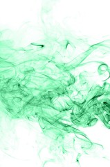 Fototapeta na wymiar Abstract green smoke on white background, smoke background,green ink background,green, beautiful color smoke