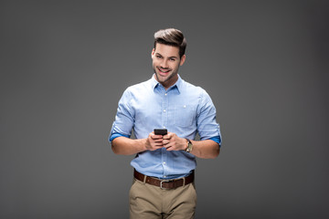 young man using smartphone