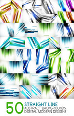 Mega collection digital technology speed motion abstract backgrounds - straight lines pattern designs