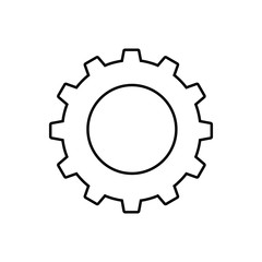 Cogwheel or gear line icon. Simple cog wheel for industrial mechanism. Vector Illustration
