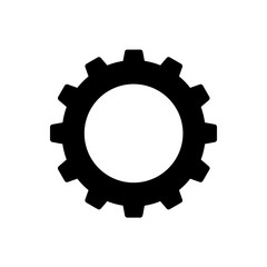 Cogwheel or gear icon. Simple cog wheel for industrial mechanism. Vector Illustration