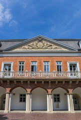 Obraz premium Front of the Marstall building in the historical center of Aurich