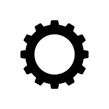 Cogwheel or gear icon. Simple cog wheel for industrial mechanism. Vector Illustration