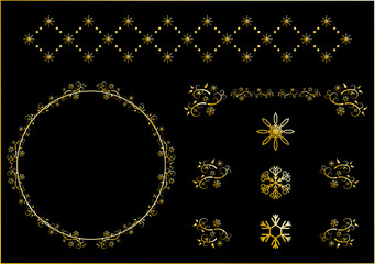 雪の結晶　素材　セット